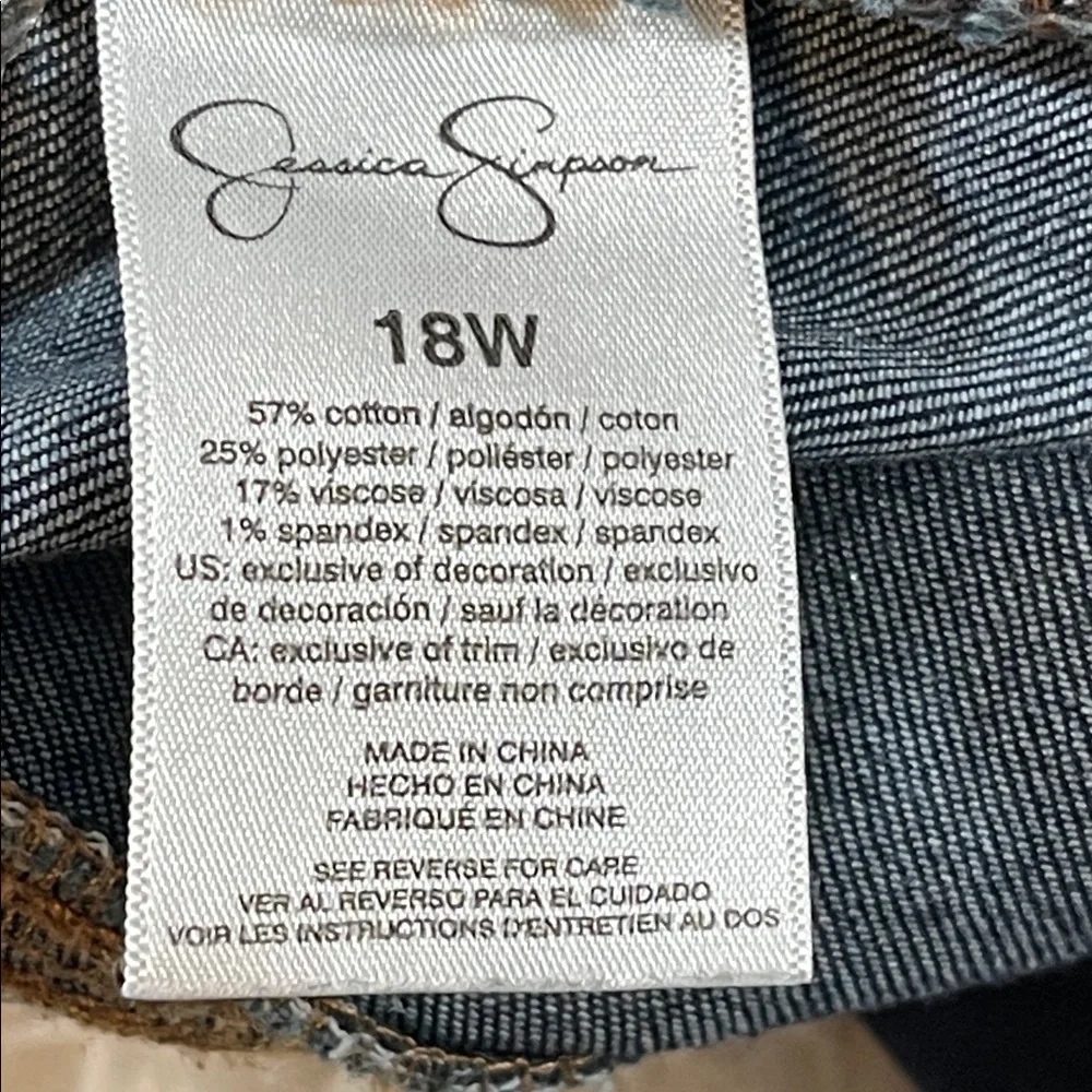 JESSICA SIMPSON Adored High Rise Skinny Denim Jeans Blue With Pockets Size 18W - Picture 9 of 10